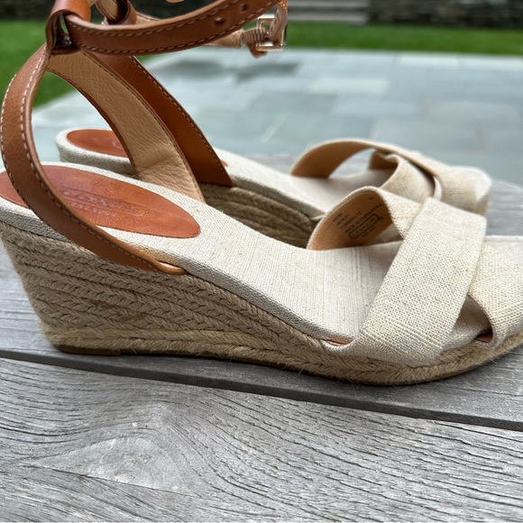 COACH Henley Metallic Canvas Wedges - Picture 4 of 8